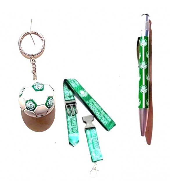 Kit 01 Caneta esferografica + 01chaveiro bola e 01cordao do Palmeiras